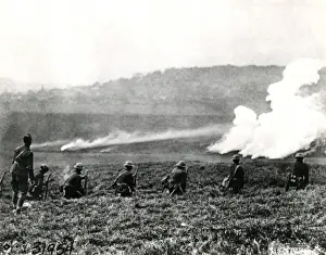 Battle Field Prints: American troops in action near Le Nefour, France, WW1