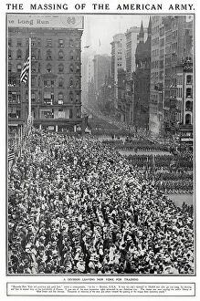 Abroad Collection: American Troops Leaving New York for Training 1917