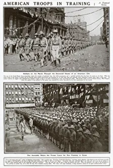 Abroad Collection: American Troops Leaving for War Training Camp 1917