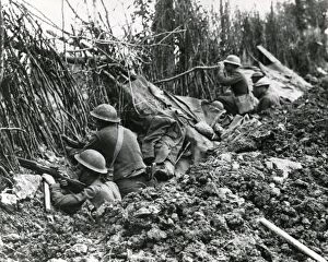 American troops on front line, Argonne, France, WW1