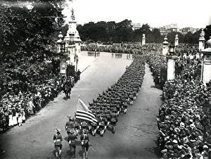 American troops marching through London, WW1