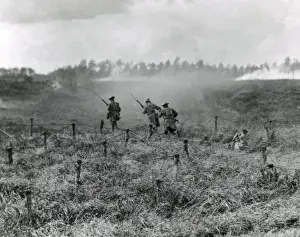 Hazy Prints: American troops near Beauquesne, Somme, France, WW1