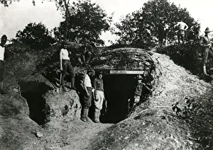 Nickname Prints: American troops outside dugout, France, WW1