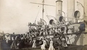 Coaling Prints: American warship at St Thomas Coaling Station