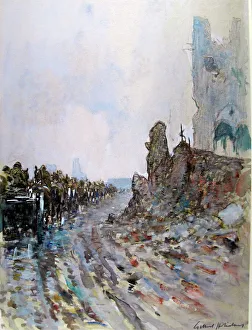 Images Dated 25th February 2009: An ammunition column passing through Ypres, 1917