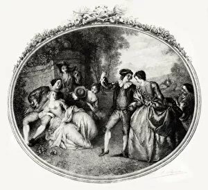 Amorous Gallery: Amorous Youths, classical French engraving