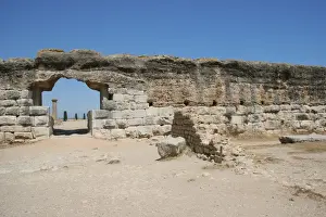 Ampurias. Wall. 1st century B. C Door. Catalonia. Spain