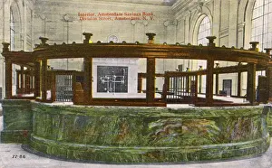 Marbled Prints: Amsterdam Savings Bank, Amsterdam, New York State, USA
