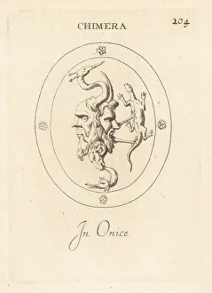 Amulet to ward off evil with a chimera