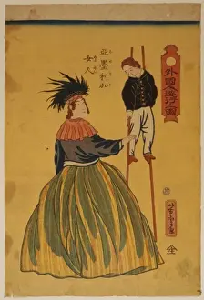Foreigners Prints: Amusements of foreigners - American woman