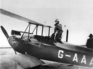 Airport Gallery: Amy Johnson with her de Havilland DH60G Gipsy Moth G-aAH