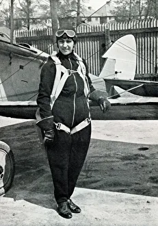 Johnson Prints: Amy Johnson, pilot, ready for her London-Australia flight