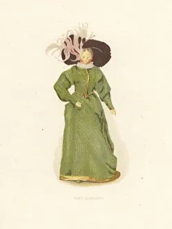 Victorias Gallery: Amy Robsart doll dressed in green satin by young Princess
