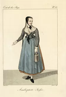 Anabaptist Collection: Anabaptist milkmaid of Switzerland, 19th century