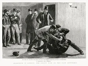 Anarchists Collection: Anarchist Conspirators in London - Arrest at Club Autonomie