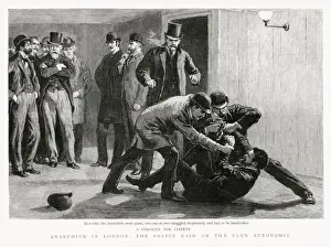 Crowded Prints: Anarchist Conspirators in London - Arrest at Club Autonomie