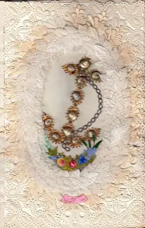 Delicate Prints: Anchor and flowers on a paper lace greetings card