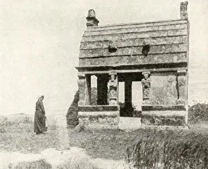 Bretagne Prints: Ancient Breton shrine, Plougasnou, Brittany, Northern France