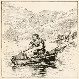 Briton Prints: An Ancient Briton in a coracle
