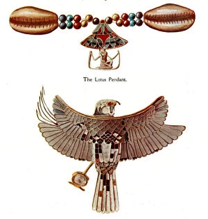Enamel Gallery: Ancient Egyptian Jewellery - Lotus Pendant, Hawk