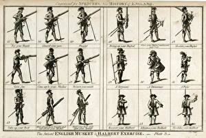 Images Dated 22nd August 2017: The Ancient English Musket & Halbert Exercise
