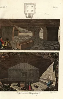 Images Dated 24th January 2020: Ancient Etruscan tombs in the necropolis of Tarquinia, Italy