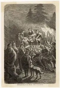 Funerals Prints: ANCIENT GERMAN CREMATION