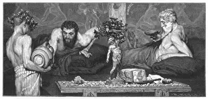Reclining Prints: Ancient Greek Banquet