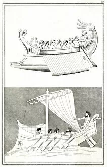 Images Dated 25th September 2019: Ancient Greek ships - Galleys