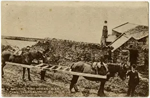 Bier Prints: Ancient two horse-bier and Llangelynnin Church, Wales
