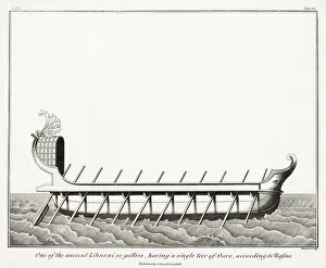 Tier Prints: An ancient Liburni or Galley with a single tier of rows