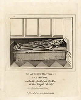 Aldgate Gallery: Ancient monument of a bishop in Temple Church, London