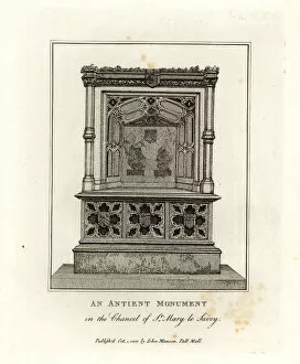 Antiquities Gallery: Ancient monument in the chancel of St. Mary le Savoy