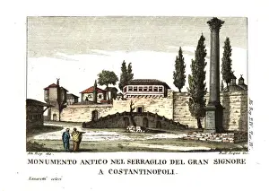 Seraglio Prints: Ancient monument in the seraglio of the Grand
