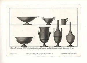 Etruscans Prints: Ancient Roman glass vases