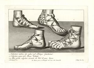 Greeks Collection: Ancient Roman and Greek shoes
