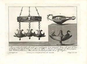 Dolphins Prints: Ancient Roman metal lamps