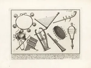 Harp Prints: Ancient Roman musical instruments
