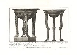 Etruscans Prints: Ancient Roman tripods