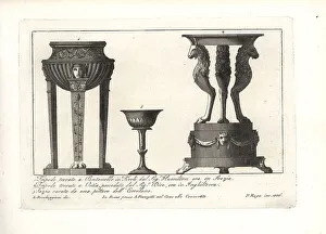 Ancient Roman tripods and cup