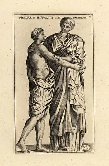 Embrace Prints: Ancient statue of two young men, Rome