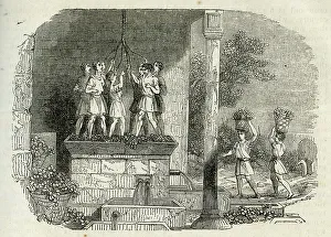 Vineyard Prints: Ancient wine press, treading the grapes