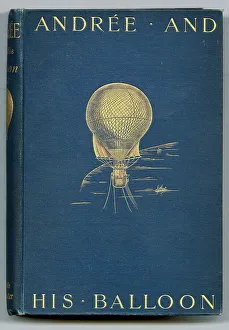 Decorates Prints: Andree's balloon, in gold, decorates the cover of this book. Date: 1898