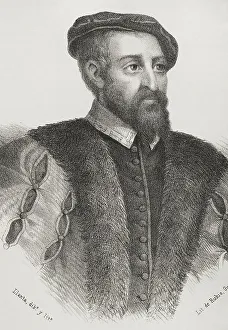 Andres Laguna (1510-1559). Portrait by Llanta, 19th century