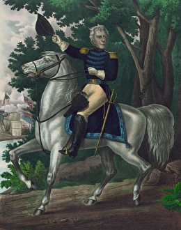 Andrew Jackson with the Tennessee forces on the Hickory Grou Andrew Jackson with the Tennessee forces on the Hickory Grou
