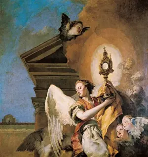 Angel bearer of the Eucharist. Detail