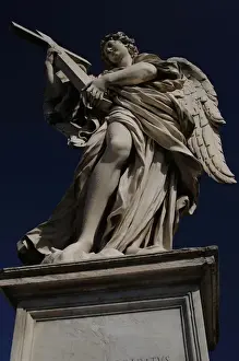 Ercole Prints: Angel with a cross by Ercole Ferrata (1610-1686). Sant Angel