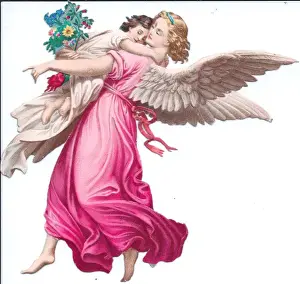 Bunch Prints: Angel with sleeping child on a Victorian scrap