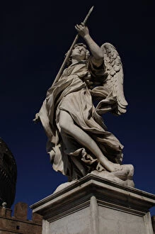 Images Dated 8th March 2009: Angel with a spear by Domenico Guides. Sant Angelo Bridge. R