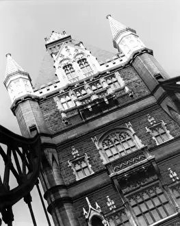 Angle photograph of one of the Towers, Tower Bridge, London